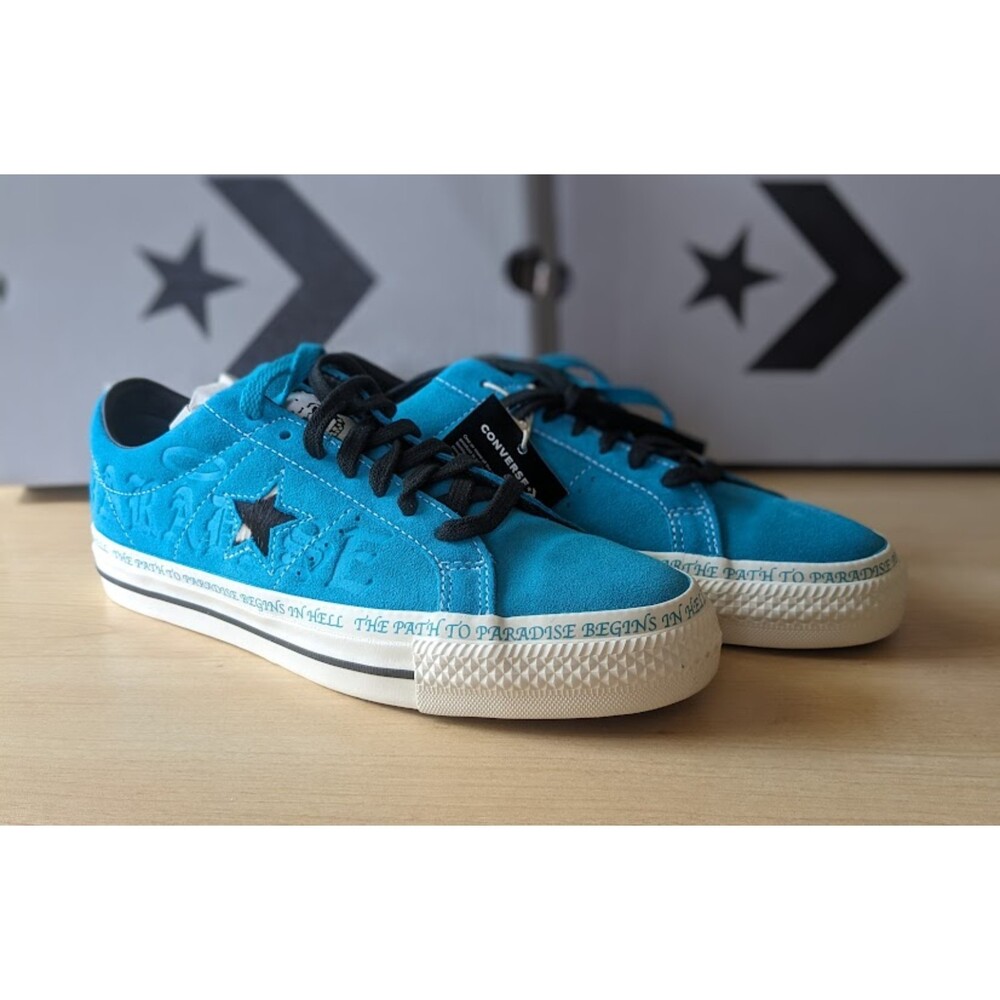 Converse Sean Pablo One Star Pro x Paradise Rapid Teal Unisex Suede Shoes W9.5